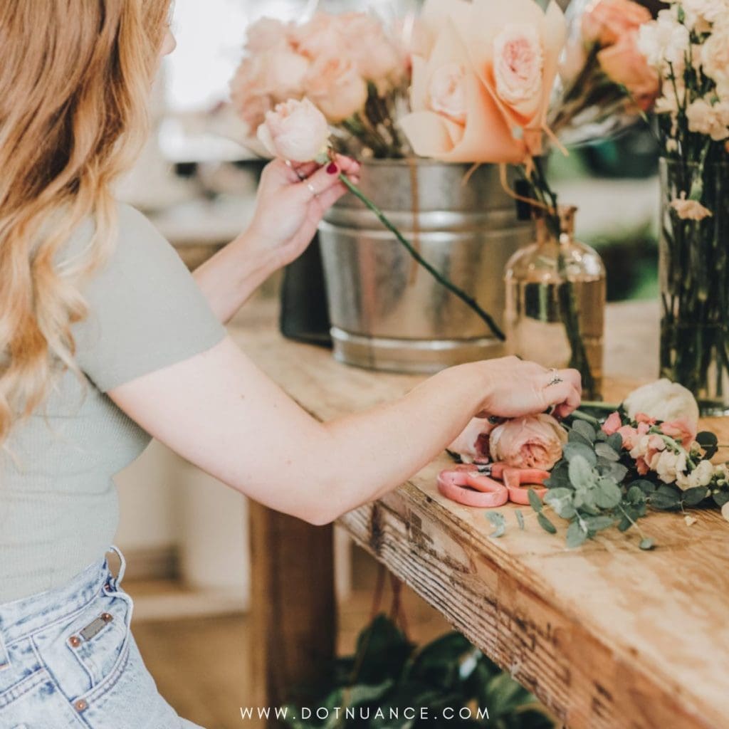 Flower decor taking care