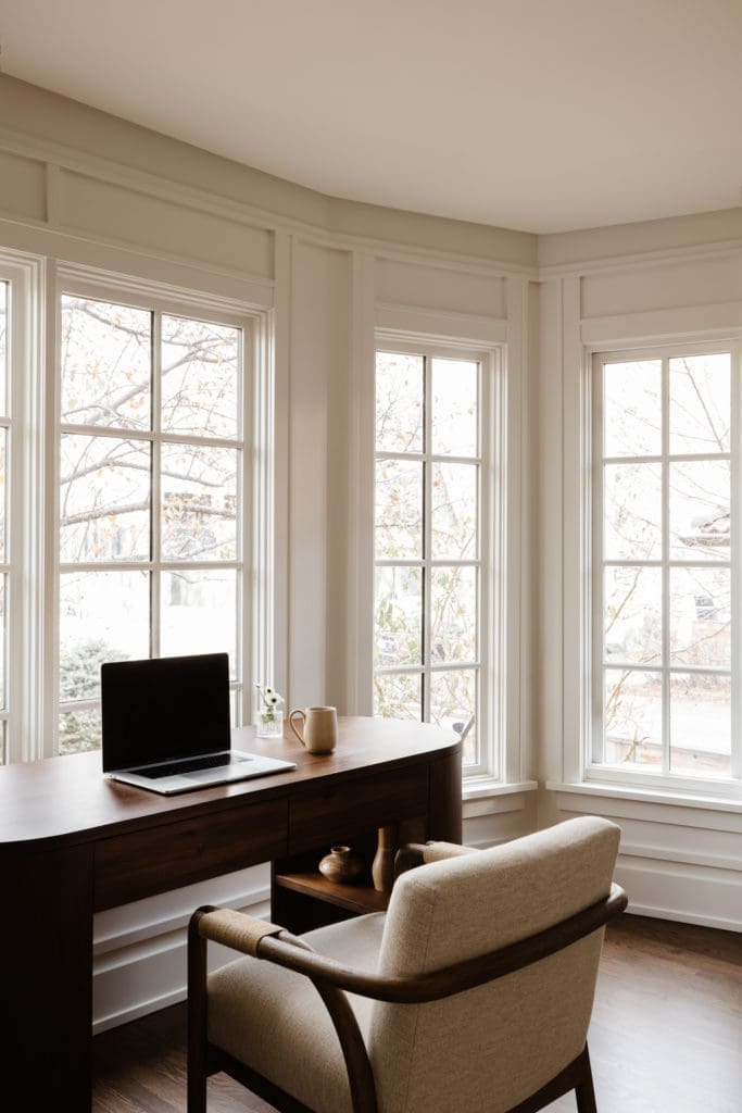 2025 interior design dark wood and soft edges