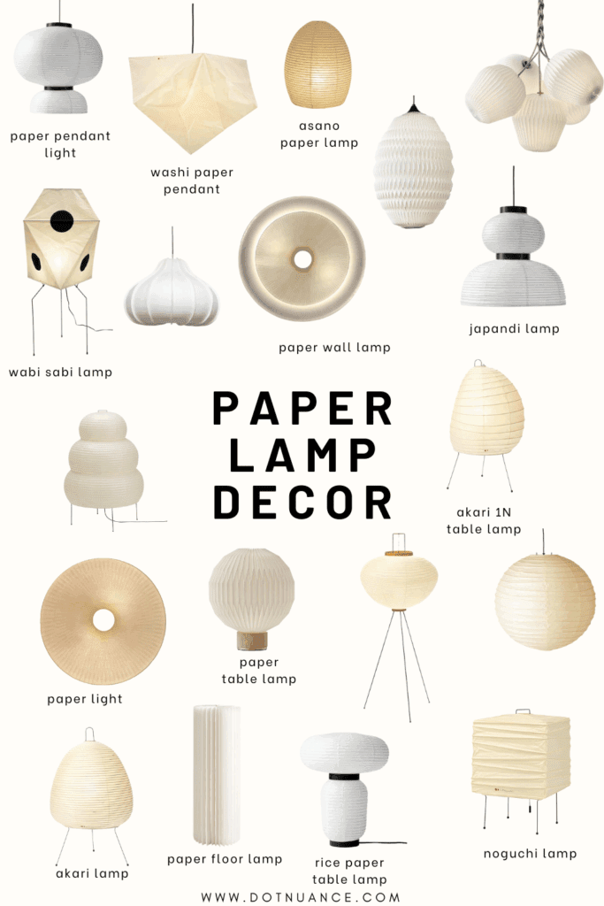Japanese paper lamp decor ideas - akari lamps