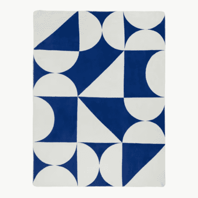Tul soft blueberry and creamy beige cotton throw 150 x 200 cm - noo. ma