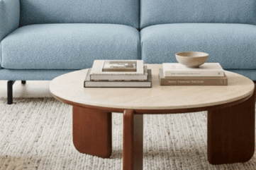 Coffee Table with Sculptural Curved Legs - walnut coffee table, wooden coffee table