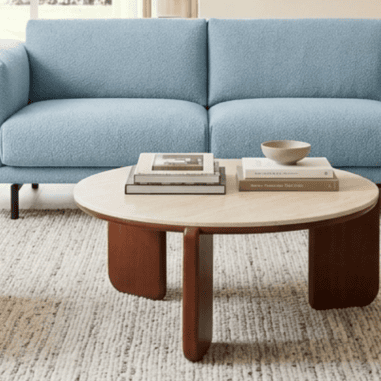 Coffee Table with Sculptural Curved Legs - walnut coffee table, wooden coffee table